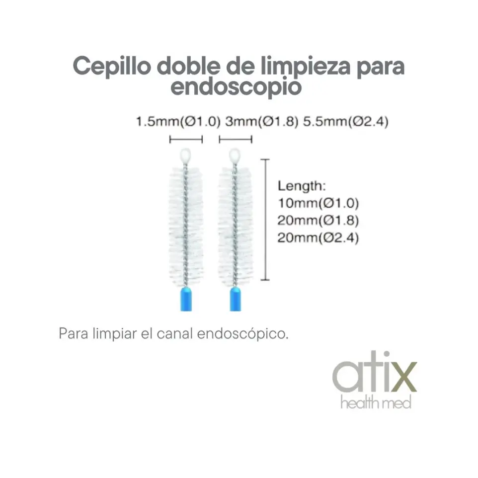 Cepillo doble de limpieza para endoscopio