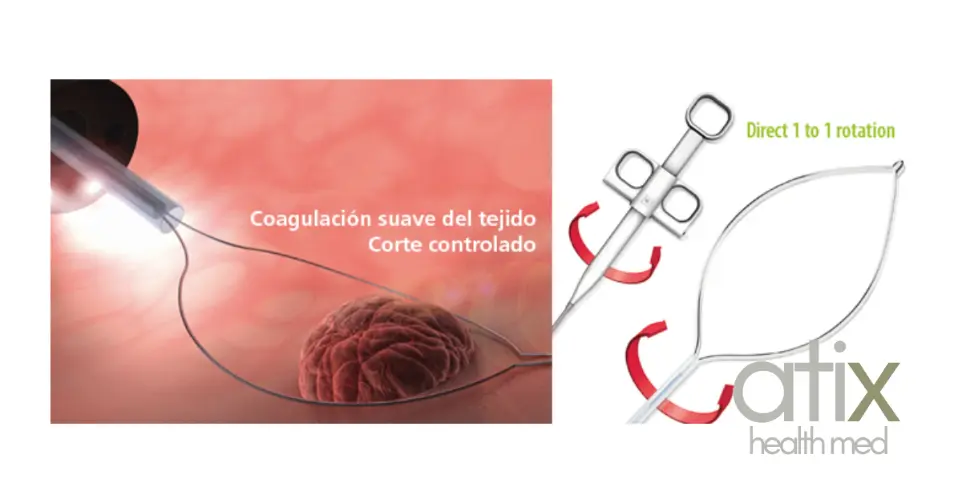 Alton Asa de polipectomía ROTABLE con o sin alta frecuencia para colonoscopia, diseñada para la resección precisa y segura de pólipos en procedimientos endoscópicos.