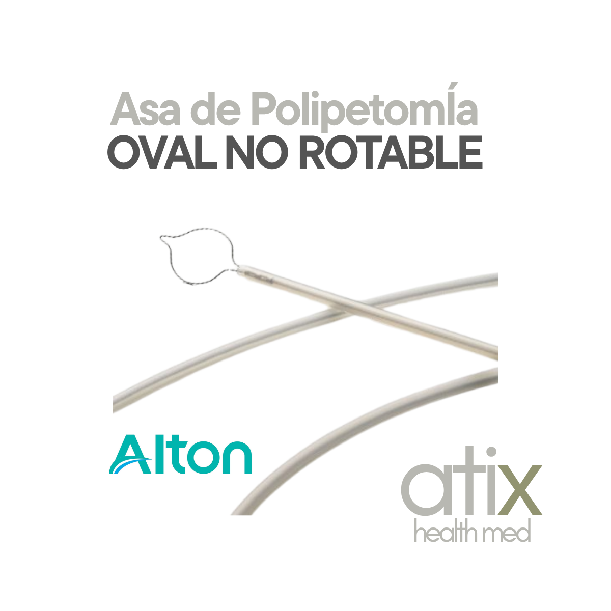 "Alton Asa OVAL de polipectomía Rotable para alta frecuencia con lazo trenzado, instrumento endoscópico para resección precisa y coagulación simultánea de pólipos"