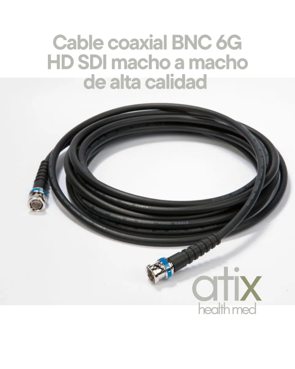 Cable SDI RG59 BNC Macho a Macho 75 Ohm – Paquete de 2 Unidades (60cm) Cable SDI RG59 de 60 cm con conectores BNC macho a macho, blindaje doble y funda resistente para transmisión de video profesional