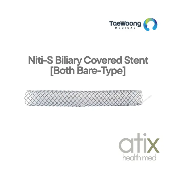 Niti-S Stent biliar Both Bare-Type Percutáneo y Endoscópico con silicona Stent biliar percutáneo y endoscópico Niti-S Both Bare con recubrimiento de silicona para estenosis biliares malignas