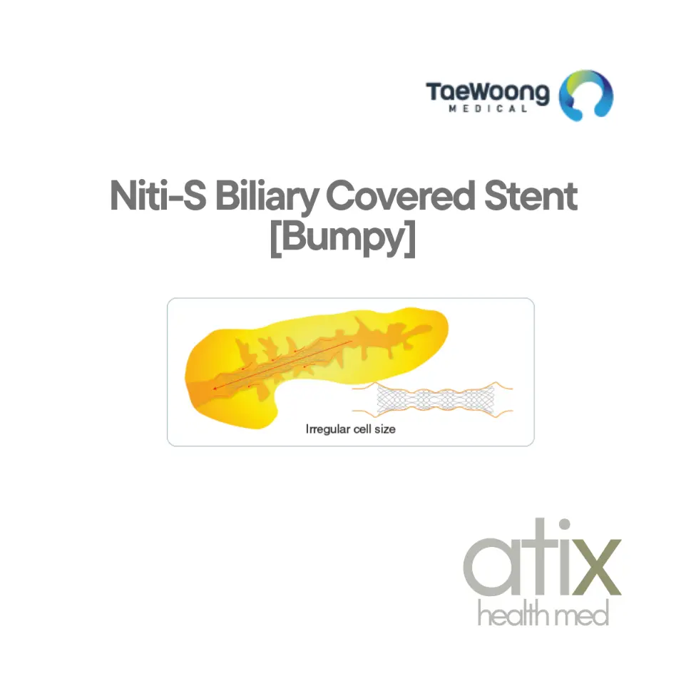 Stent biliar cubierto Niti-S BUMPY autoexpandible con alta fijación