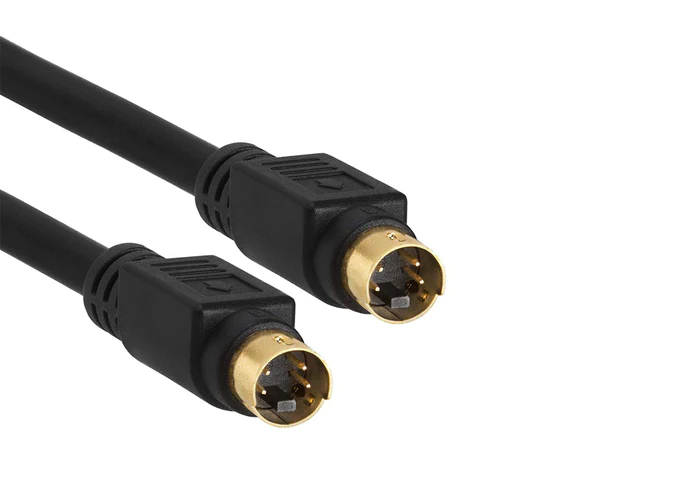 Cable S-Video SVideo (SVHS) chapado en oro de 4 pines (Usado, 1 Mts)