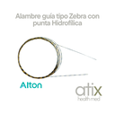 Alton Zebra-type guide wire with hydrophilic tip